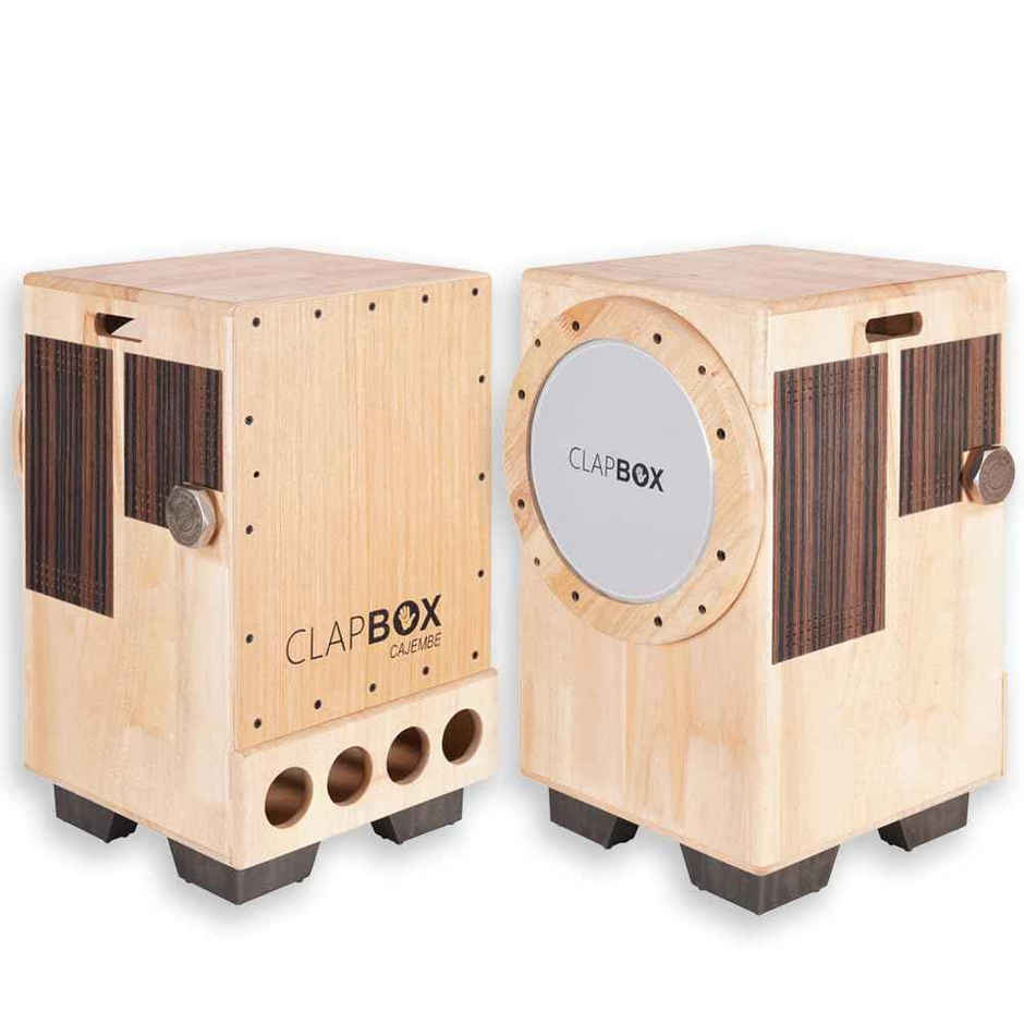 Clapbox Cajembe Cajon (4 Instruments In 1) - Rubber Wood (H:50 W:30 L:30) 3 Internal Snares,Natural