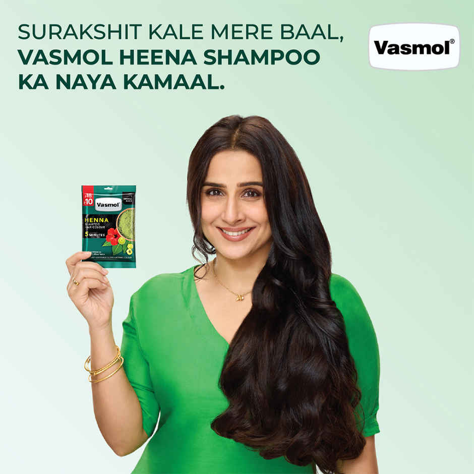 Vasmol Henna Shampoo Hair Colour Natural Black
