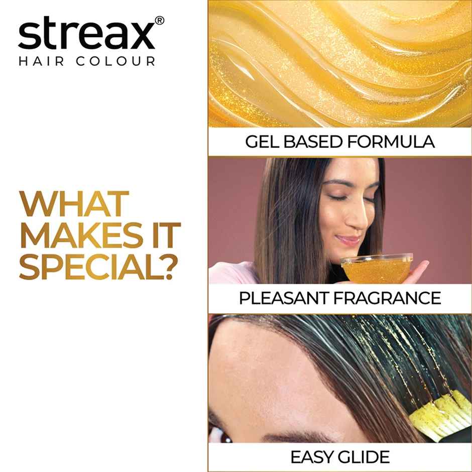 Streax Gel Hair Colour Natural Black 1 ,80 ml | 100% grey coverage 