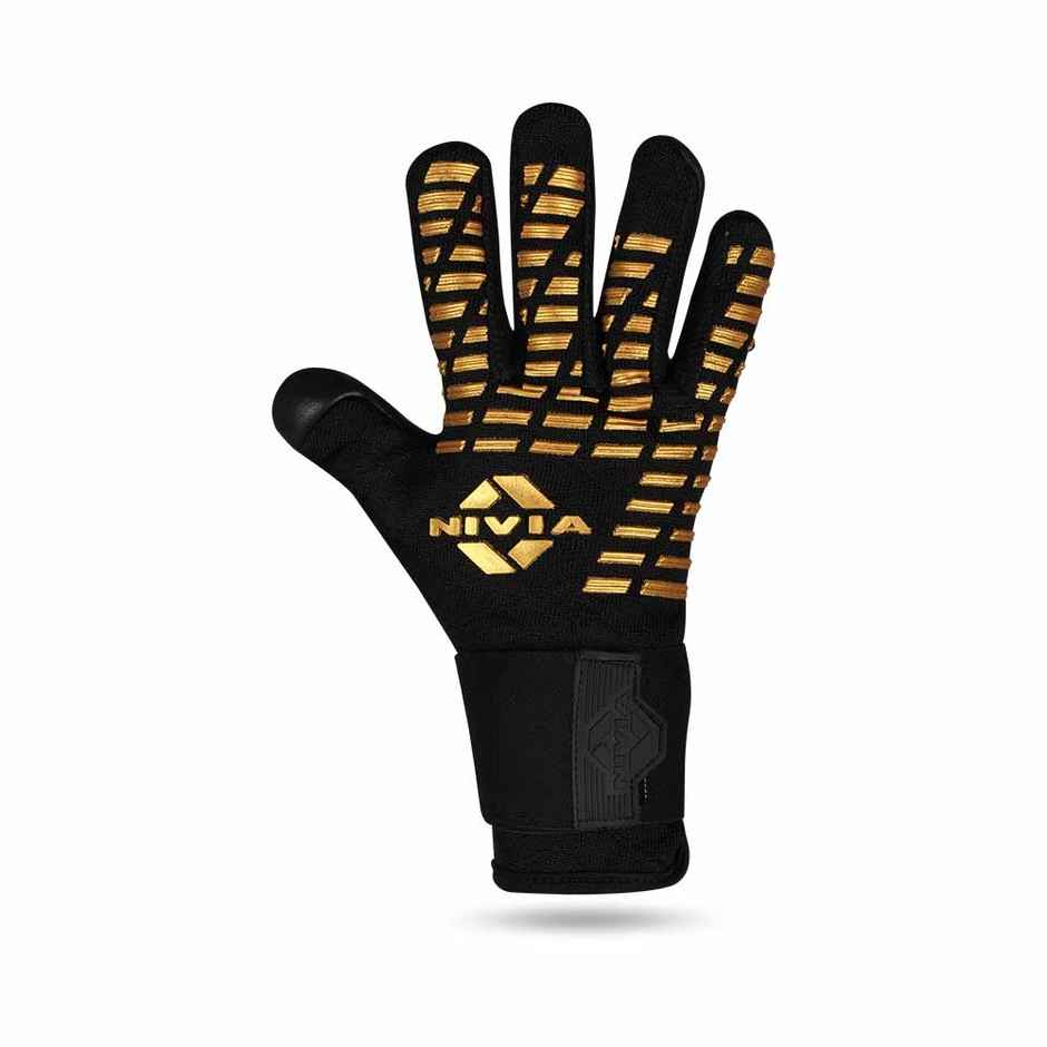 Nivia Ashtang Gold Goalkeeper Glove | Black | Large