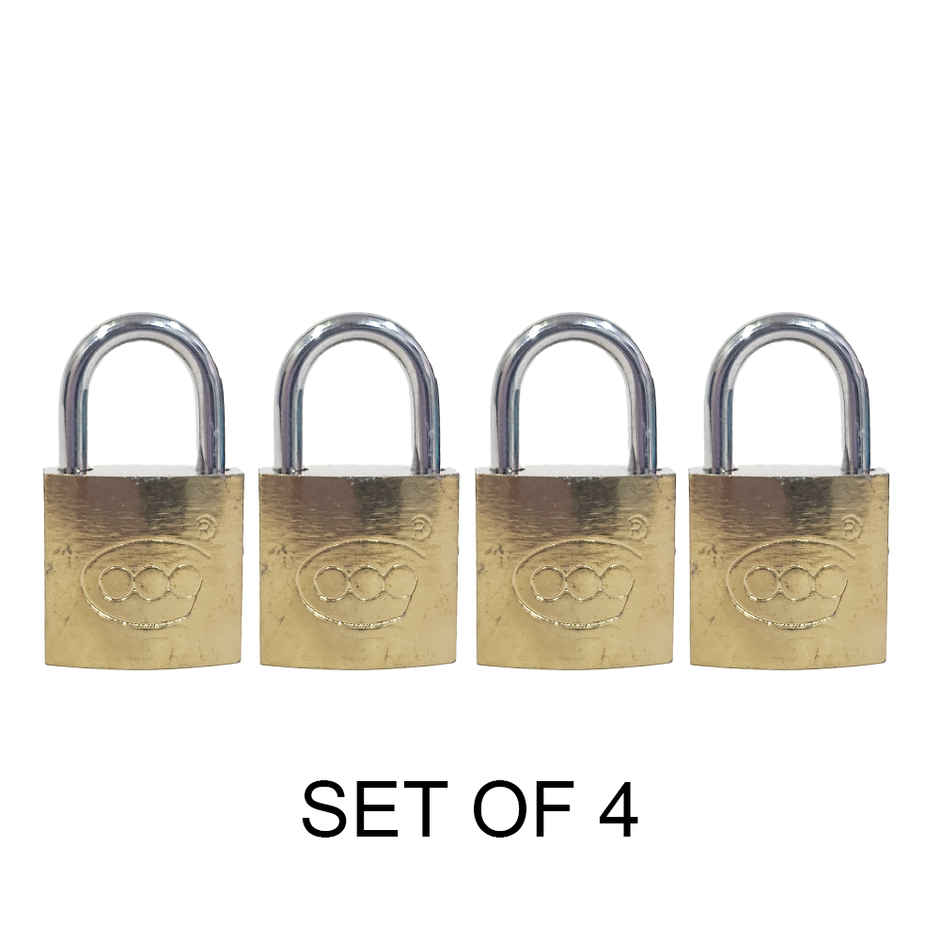 Chrome 25Mm Gold Pad Lock 4Pc Set