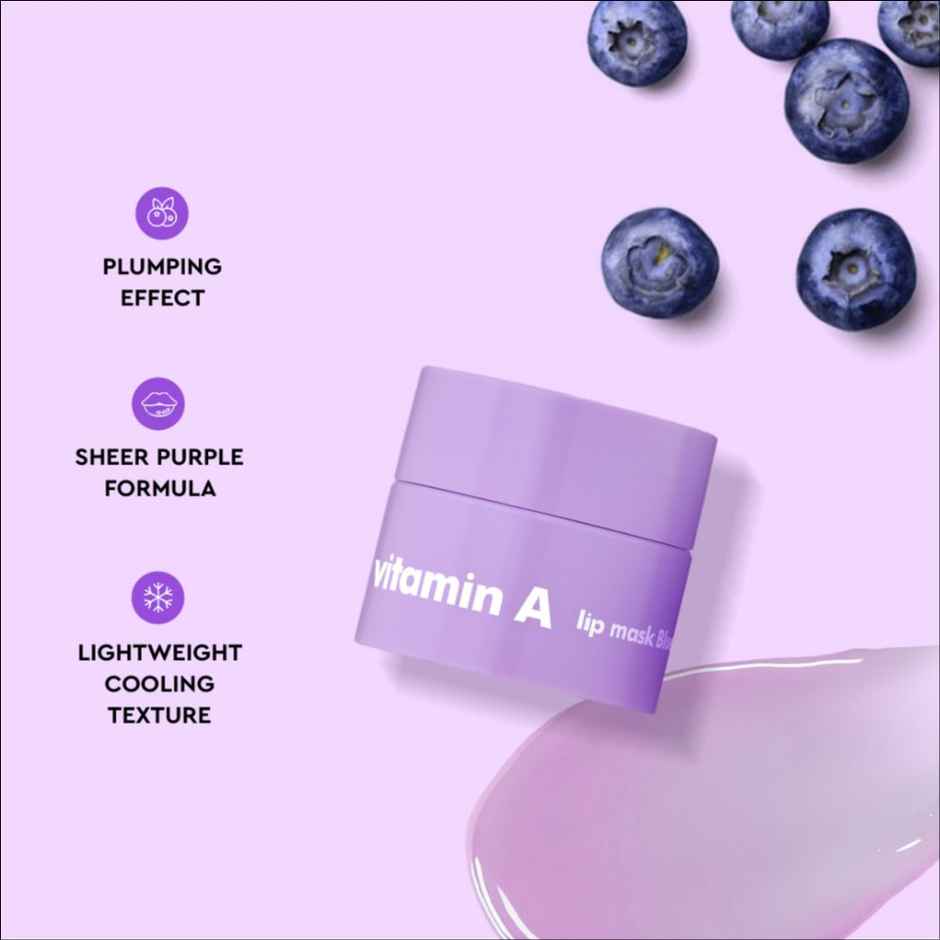 Tha Face Shop Vitamin A Lip Balm Mask With Blueberry Extract & Shea Butter For Soft & Juicy Lips