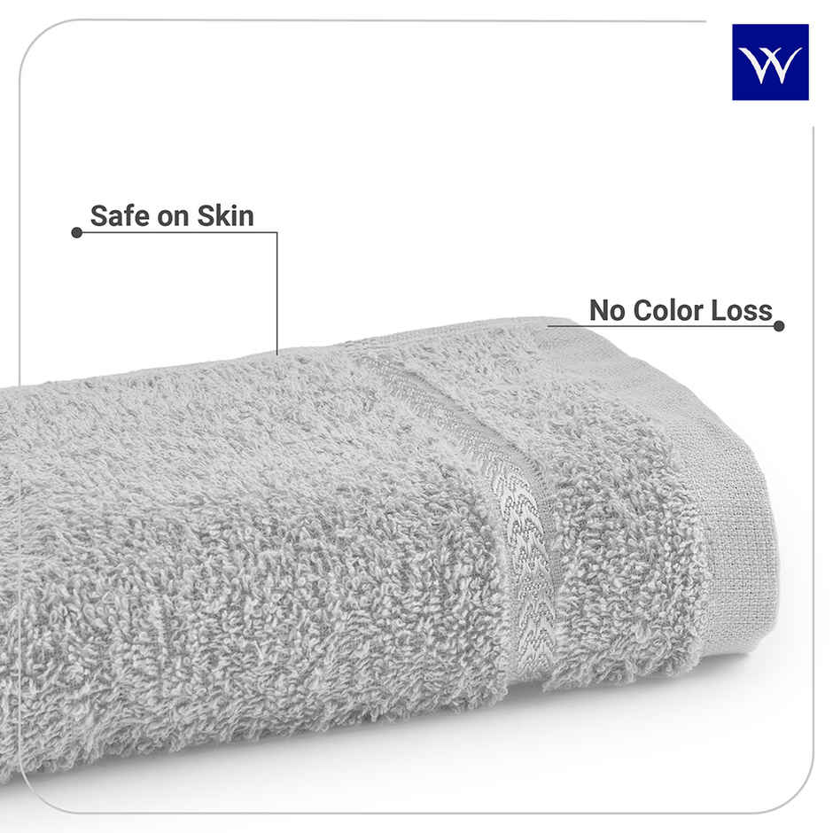 Welspun Quick Dry Cotton Dobby Weave Super Absorbent Ultra Soft Hand Towels Set | Grey