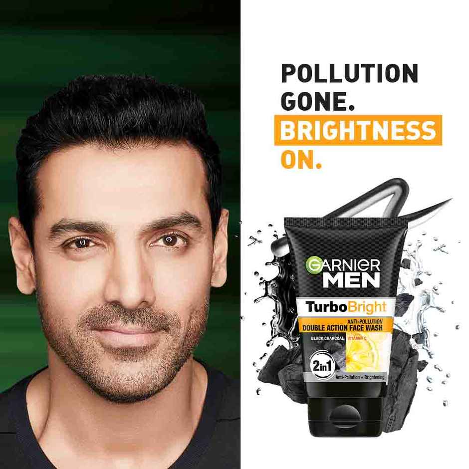 Garnier Men Turbo Bright Anti-Pollution Double Action Face Wash