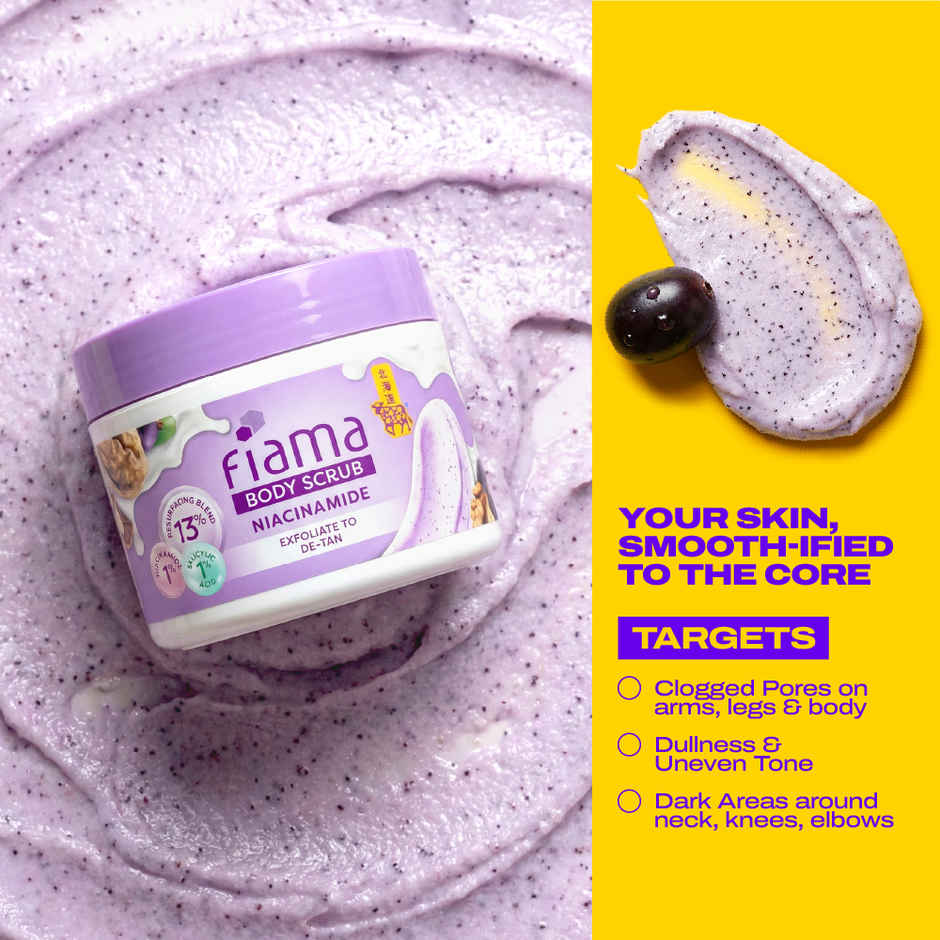 Fiama De Tan Body Scrub with 1% Niacinamide | Exfoliating Scrub for Instant Brightness