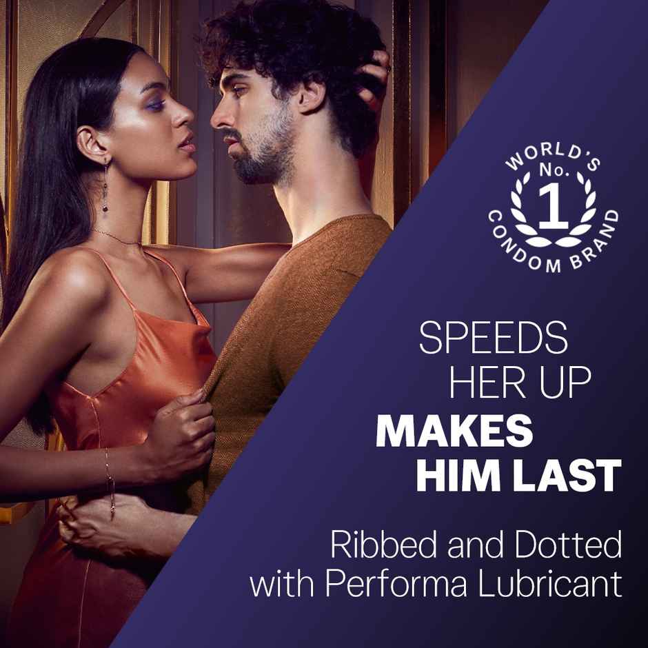 Durex Intense Condoms for her - Three Count Dotted and Ribbed condom with Desirex gel(3pc), Durex Air Ultra Thin Condoms(3pc) & Durex Condoms Mutual Climax(3pc) Combo