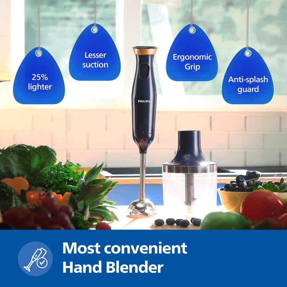 Philips HL1683 00 Hand Blender 300W with Steel Arm Easy Storage Blue
