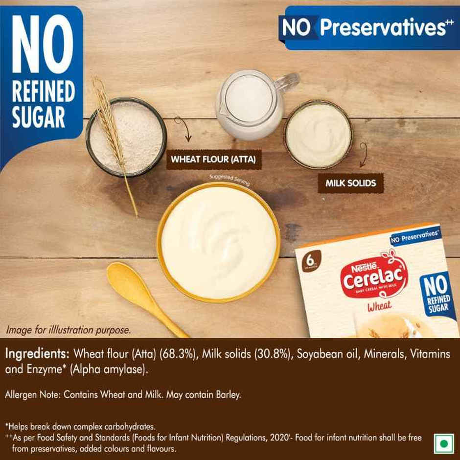 Nestle CERELAC Wheat Baby Food Cereal, No Refined Sugar & No Preservatives