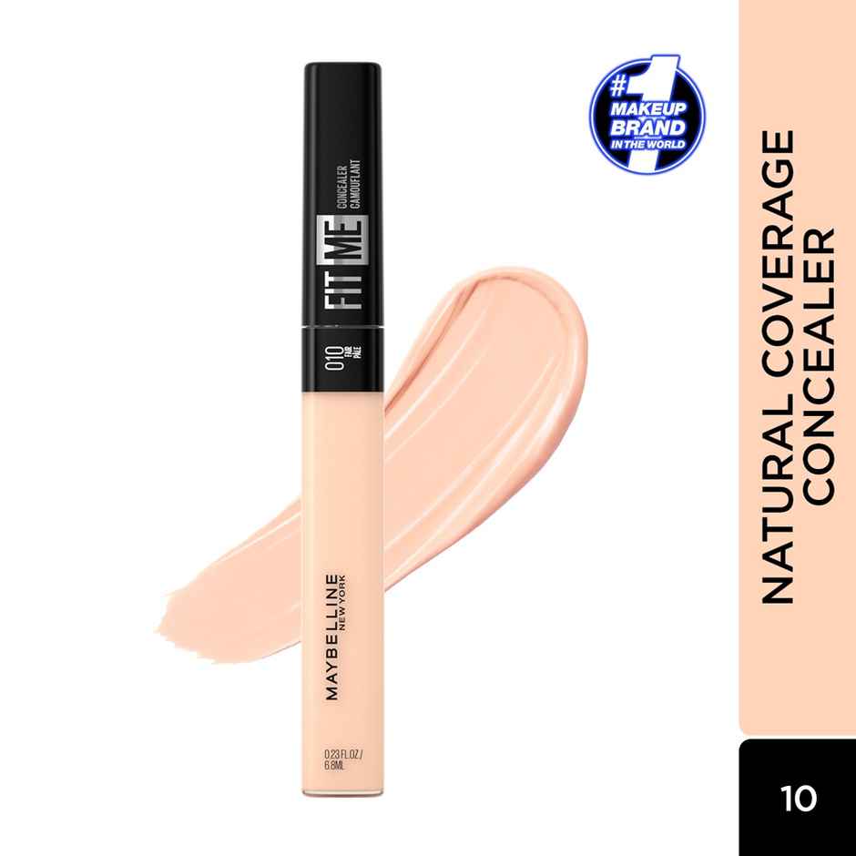 Maybelline New York Fit Me Concealer, Oil-free Liquid Concealer for Oily & Dry Skin, 10 Light