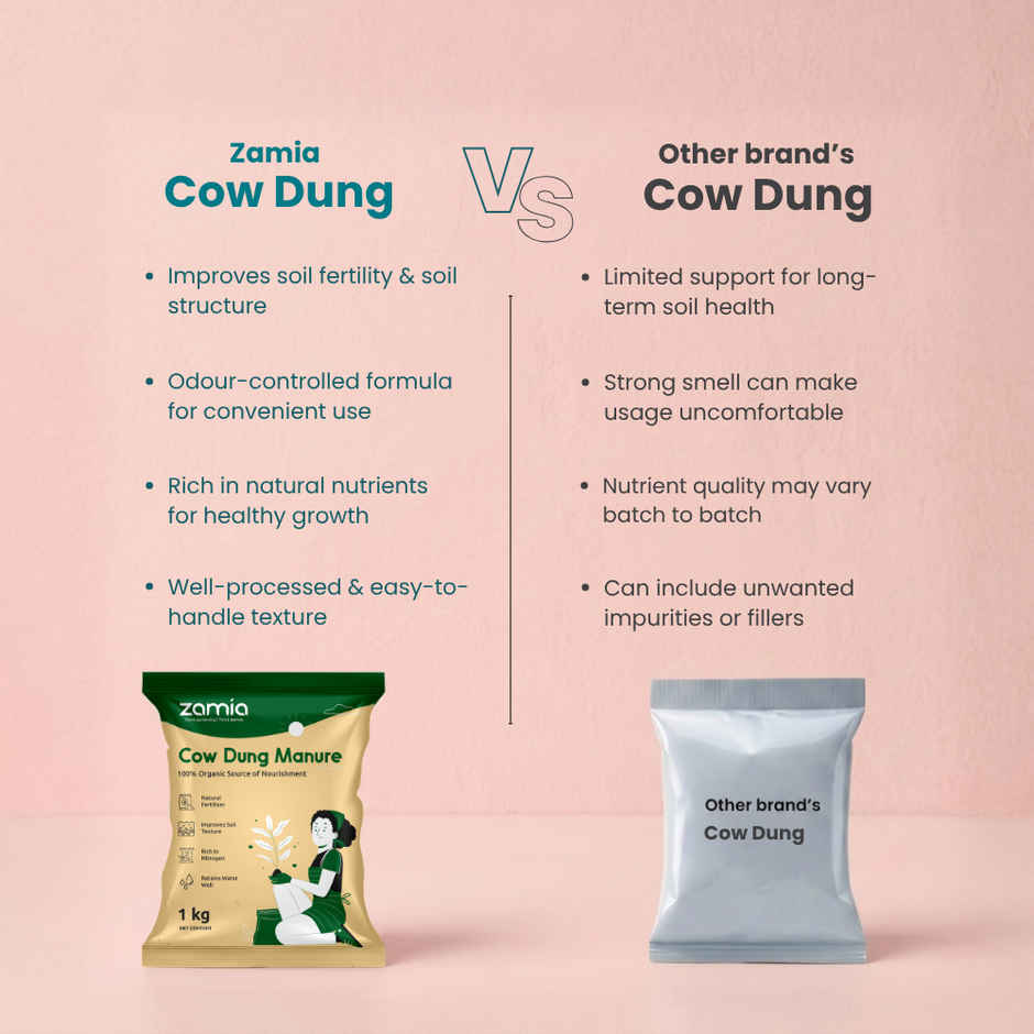 Zamia Cow Dung Manure | Natural Organic Compost for Pots & Garden | By Nurturing Green