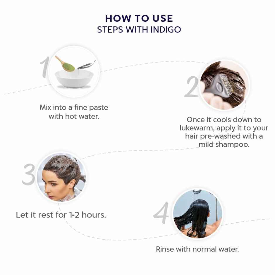 Bio Organic 100% Natural Indigo Powder by Indus Valley for Natural Hair Colour
