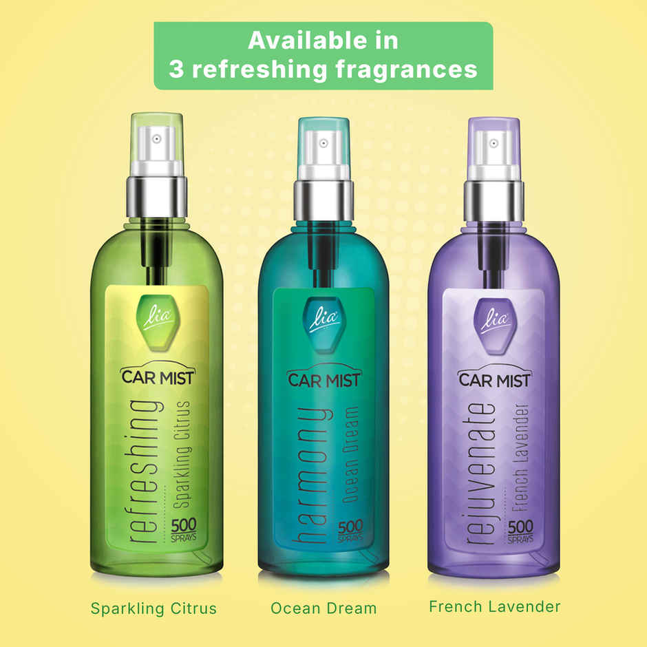 Lia Sparkling Citrus Car Mist/Spary | Long Lasting Air Freshener for Car | From House of Cycle