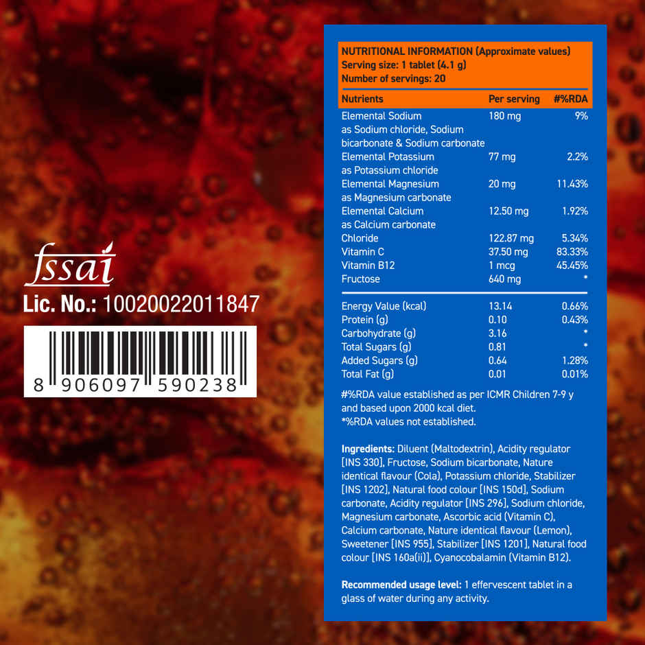 Fast&Up Reload Low Sugar Instant Hydration with 5 Essential Electrolytes | Cola