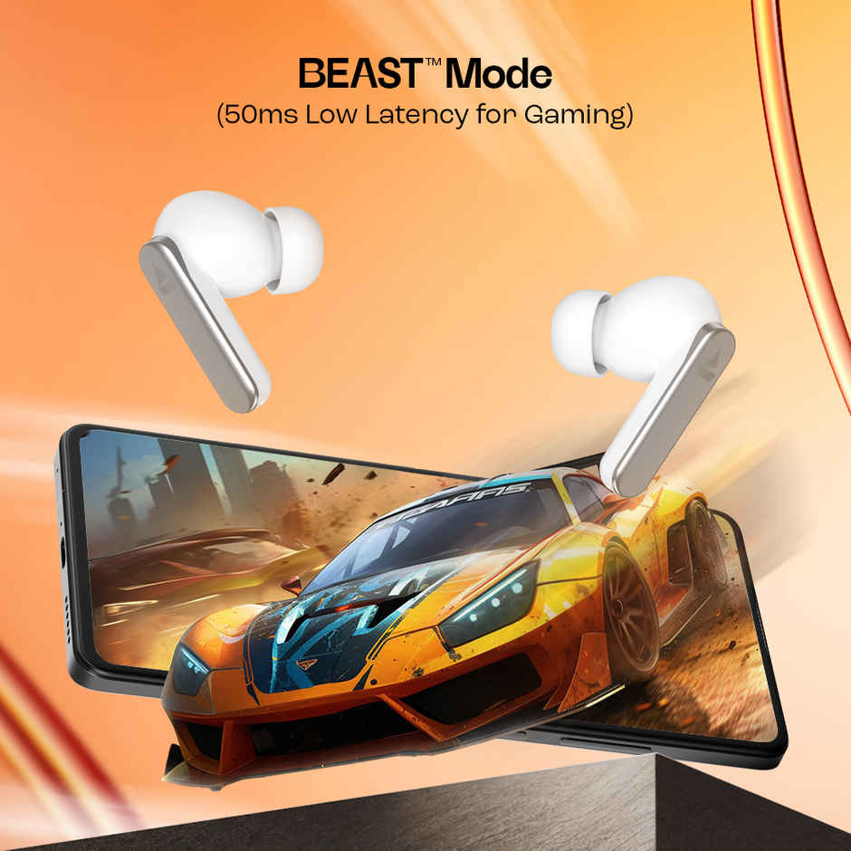 boAt Airdopes 301 TWS Earbuds With 75H Playtime | Quad Mics Enx Tech Beast Mode For Gaming | Arctic Whisper