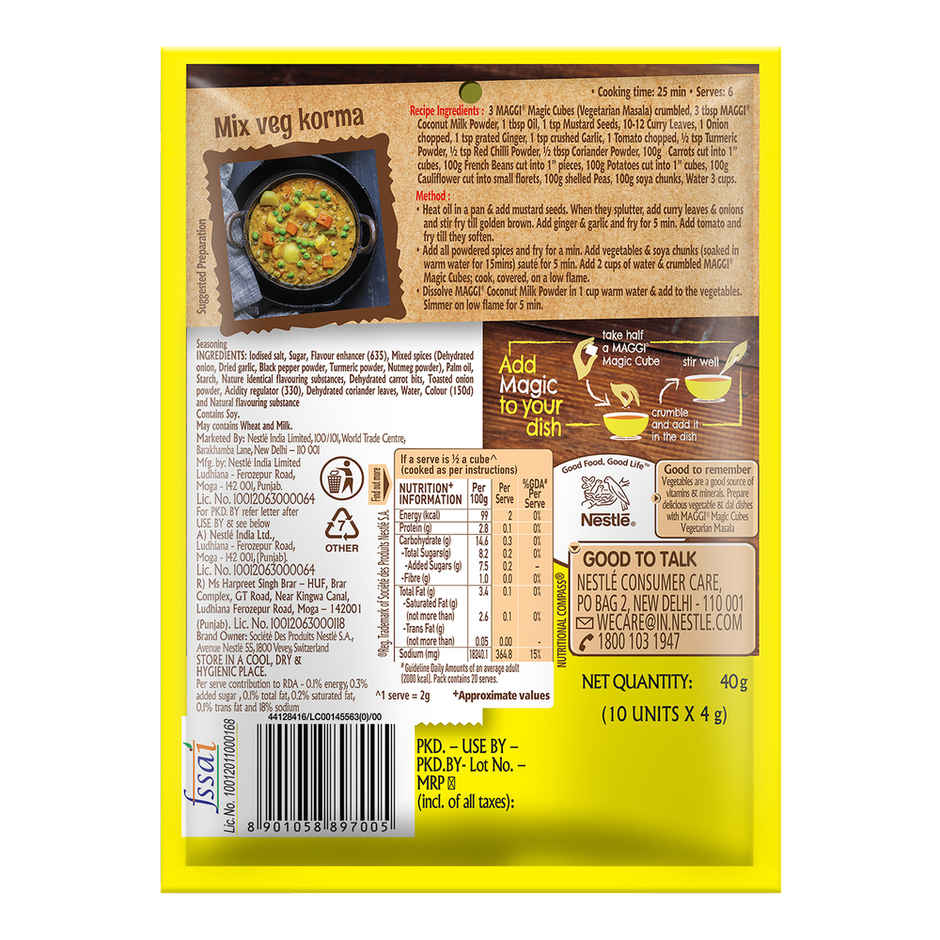 MAGGI MAGIC Cubes, Vegetarian Masala