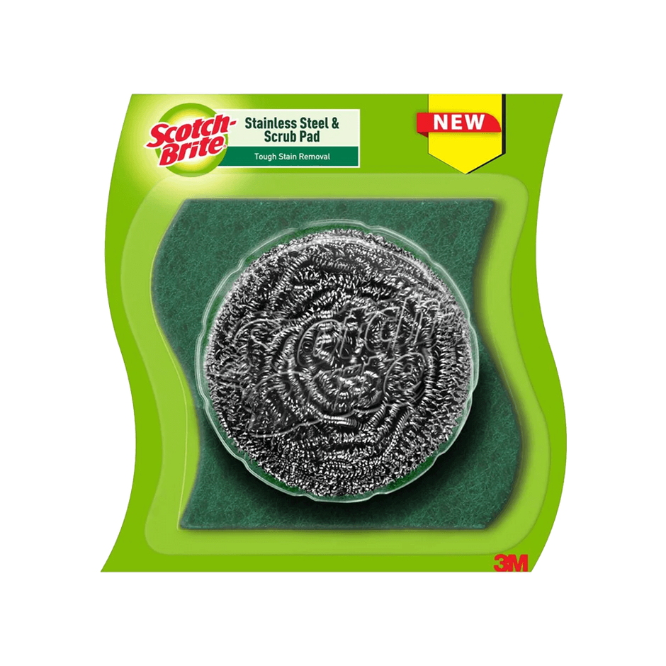 Scotch Brite Scrub Pad and Stainless Steel Scrubber Combo 