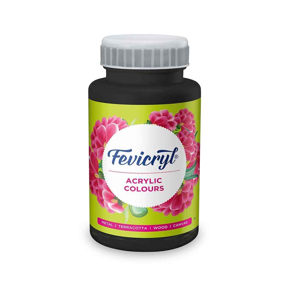 Fevicryl Acrylic Colour Black | Art and Craft Multi Surface Paint