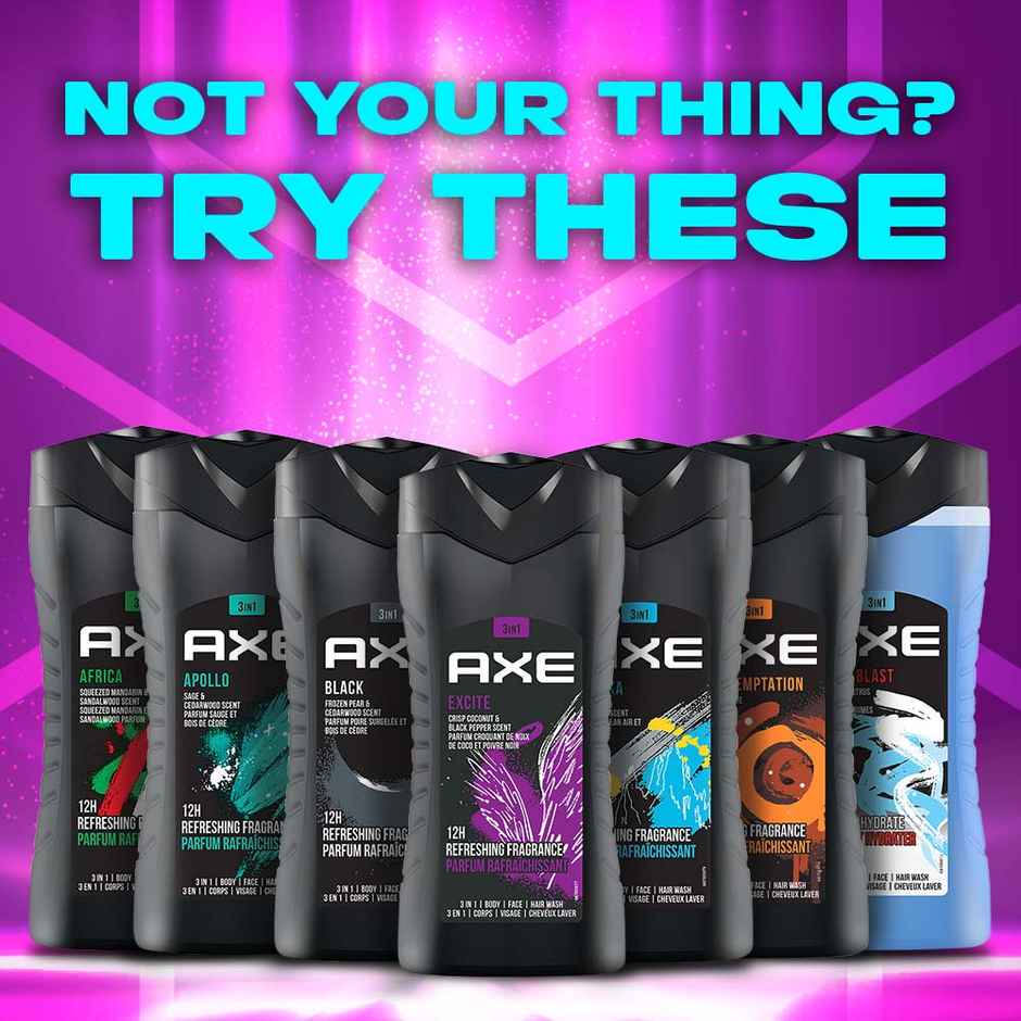 Axe Excite 3-in-1 Body,Face & Hair Wash | For Men