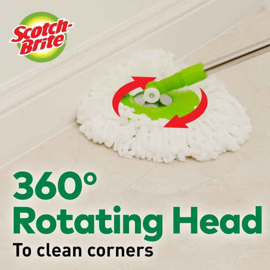 Scotch-Brite Supreme Spin Mop with Steel Spinner Bucket | Telescopic Handle & 360 Cleaning System