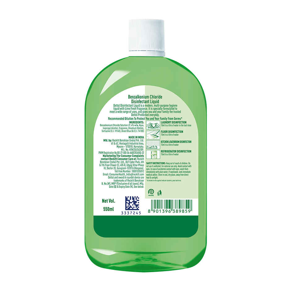 Dettol Liquid Disinfectant for Floor Cleaner, Surface Disinfection (Lime Fresh)