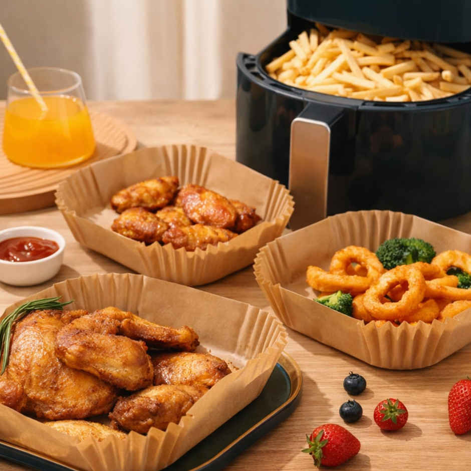 SE7EN Square Air Fryer Disposable Paper Liners Large