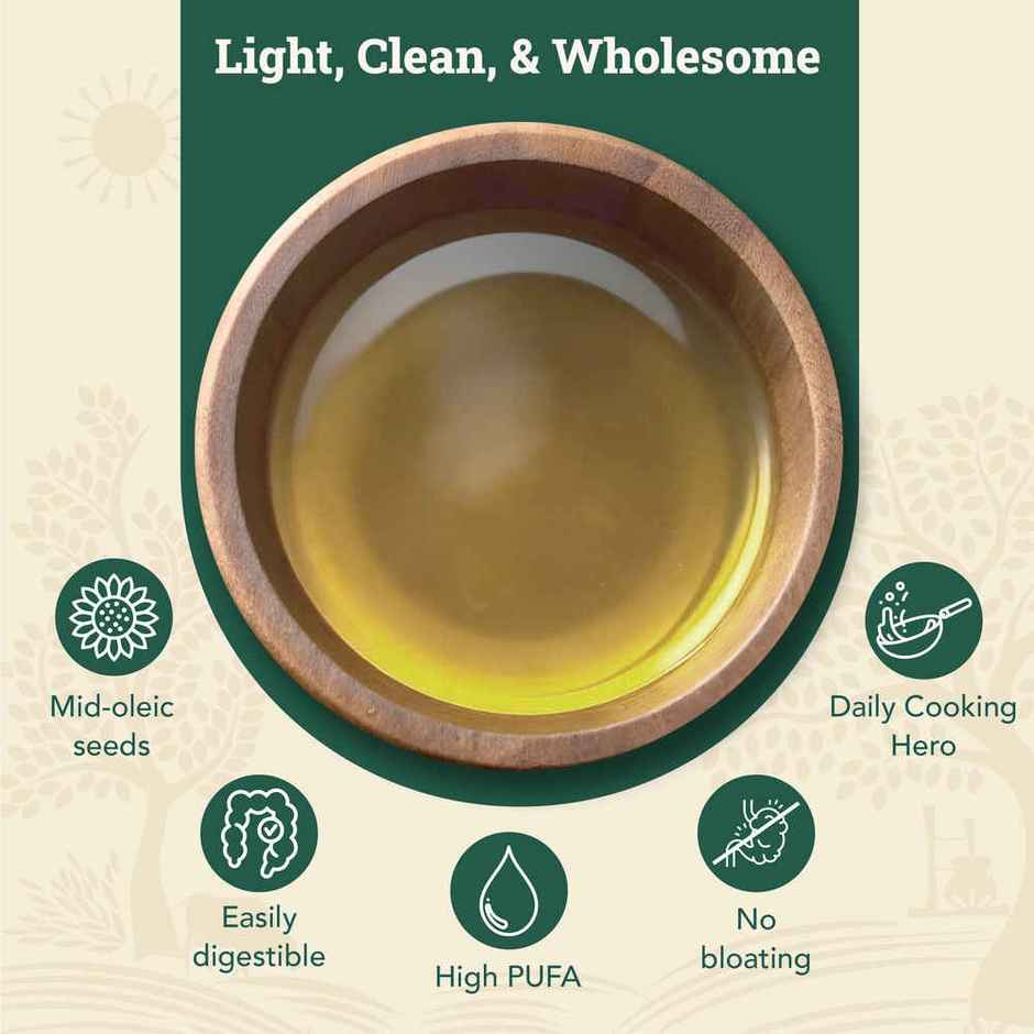 Anveshan Sunflower Wood Cold Pressed Oil Hdpe Can | Healthy Cooking Oil