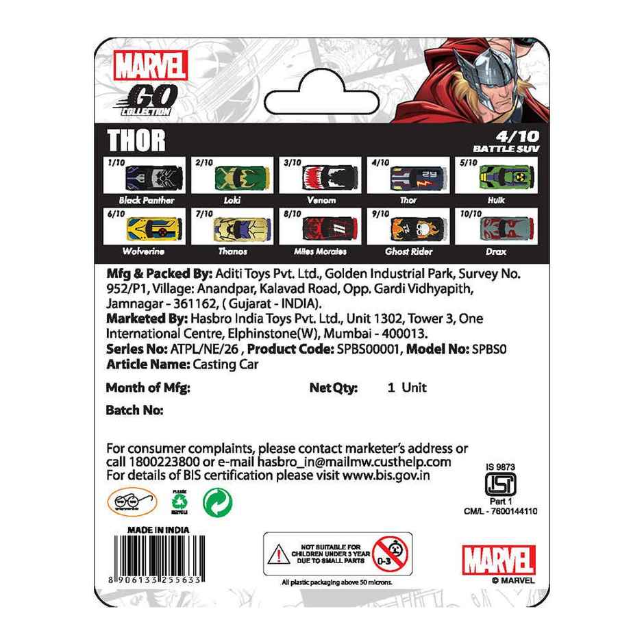 Hasbro Marvel Go | Thor - Diecast Toy Car