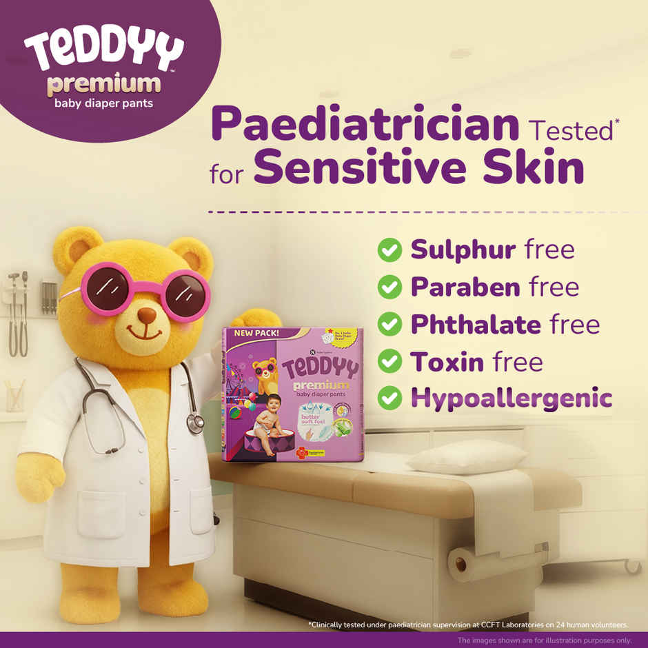 Teddyy Baby Premium Pant Style Diaper | S | 42 pcs