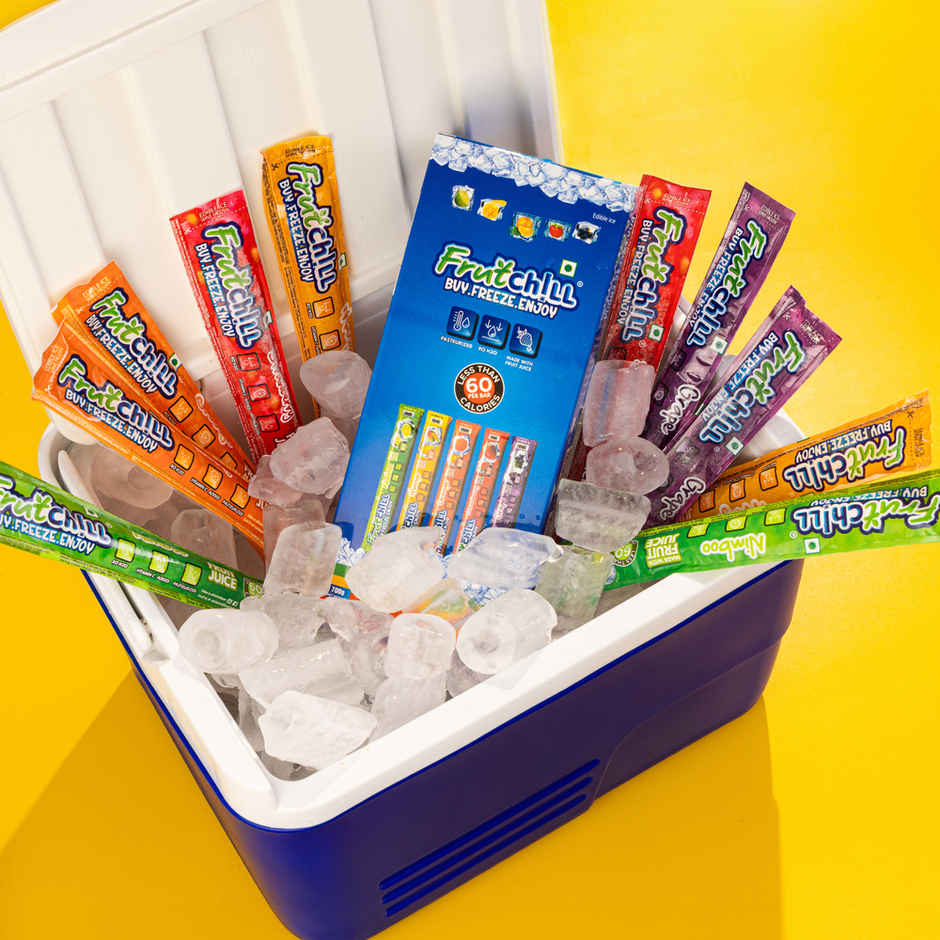 Fruitchill Ice Pops/ Frozen Juice Bars Multipack- Mango, Strawberry, Orange, Nimboo, Grape