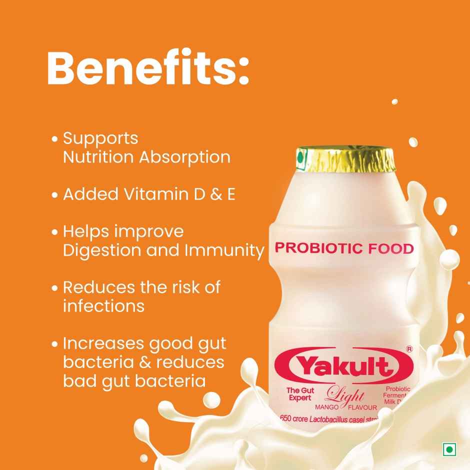 Yakult Light Mango Probiotic Fermented Milk Drink