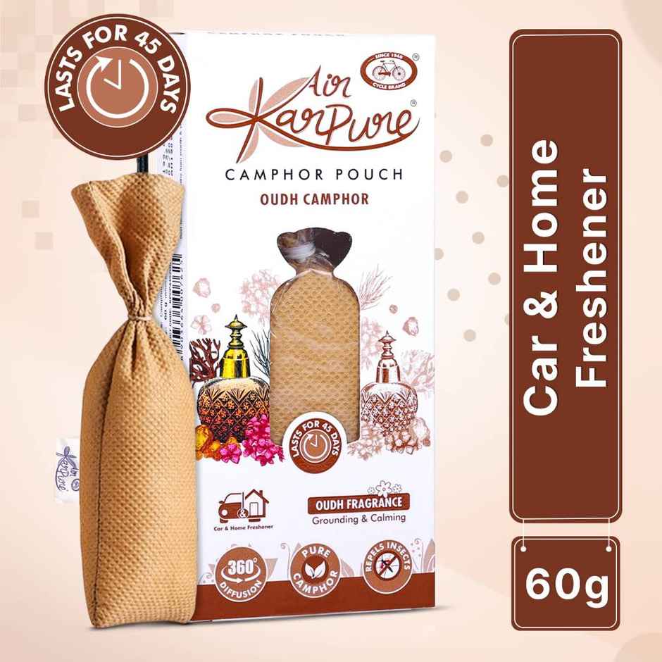 Oudh Camphor Pouch by Air Karpure | Car, Bathroom, Wardrobe & Room Freshener | From House of Cycle