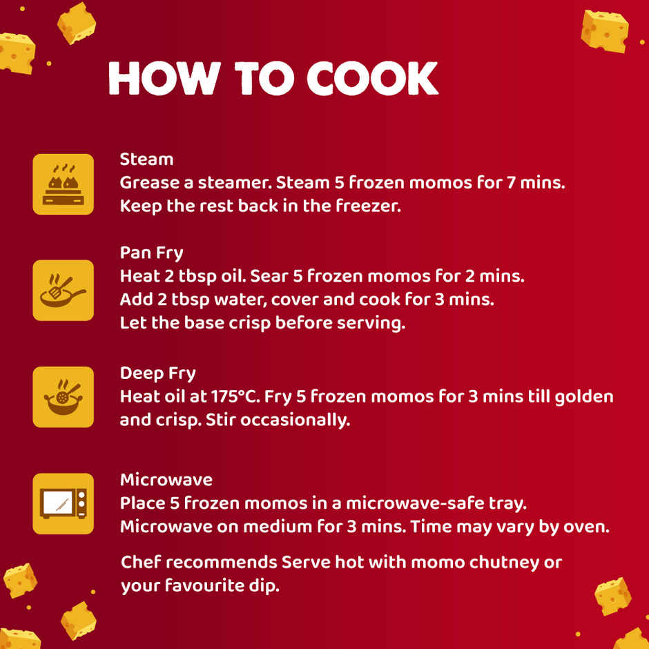 Godrej Yummiez Chicken & Cheese Momos | Frozen Snack | Free Spicy Sauce | Extra Juicy & Cheesy