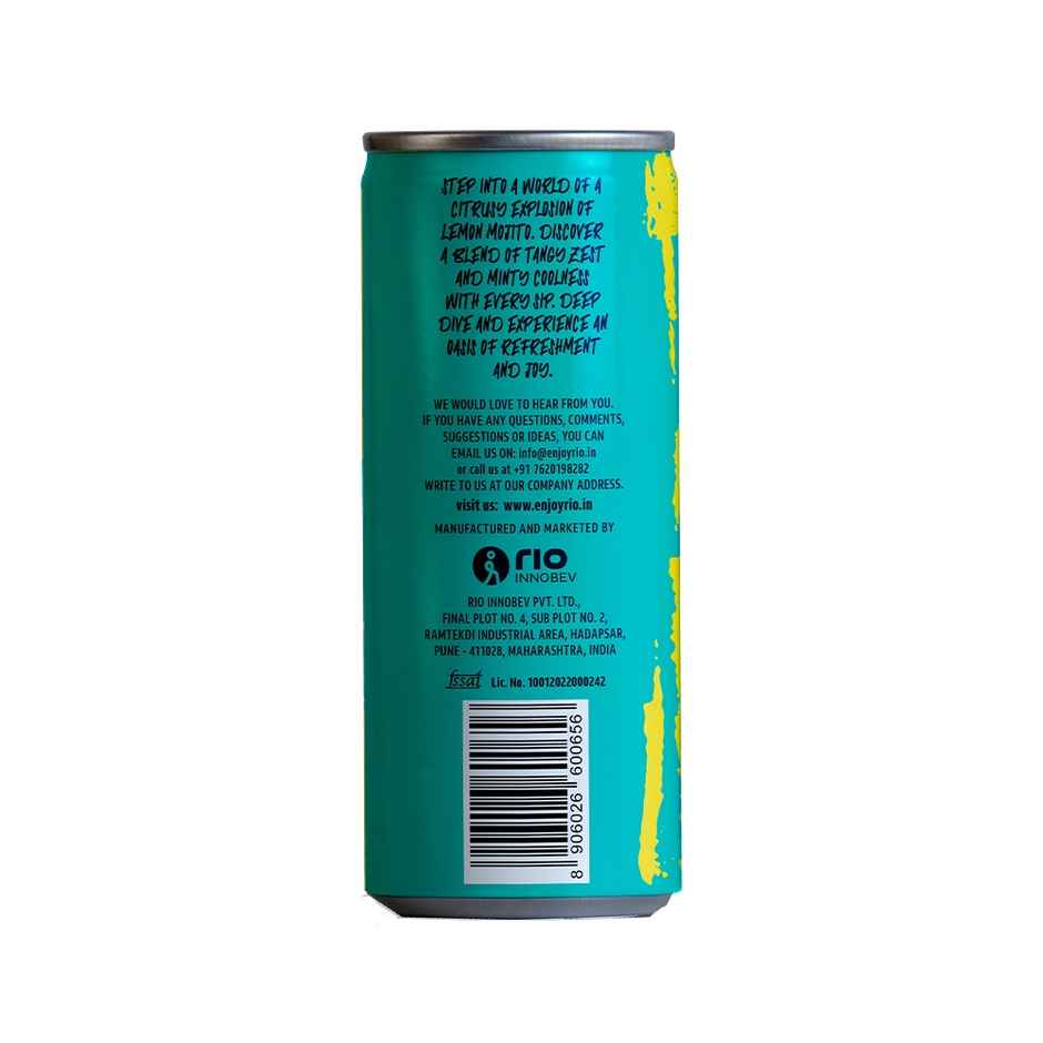 RIO Lemon Mojito Bubbly Fruit Drink Can | Fizzy & Refreshing