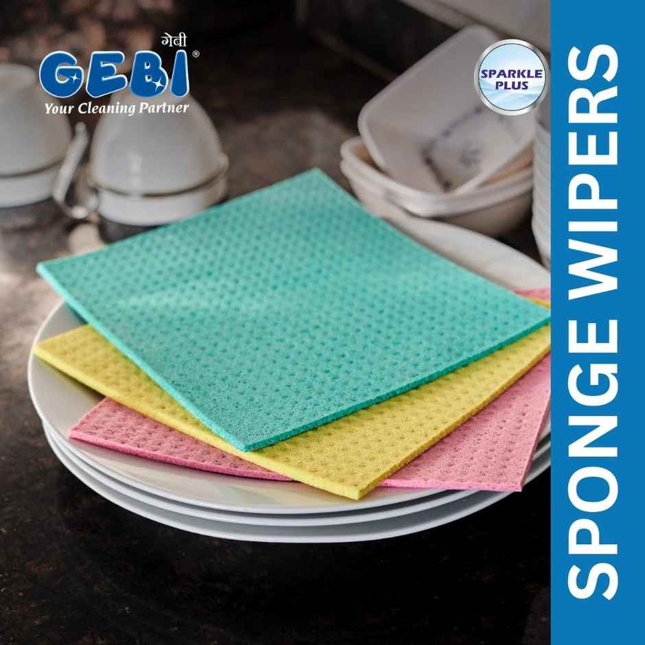 Gebi Cellulose Sponge Wipes | 3 Pack - 18 x 20.5 cm
