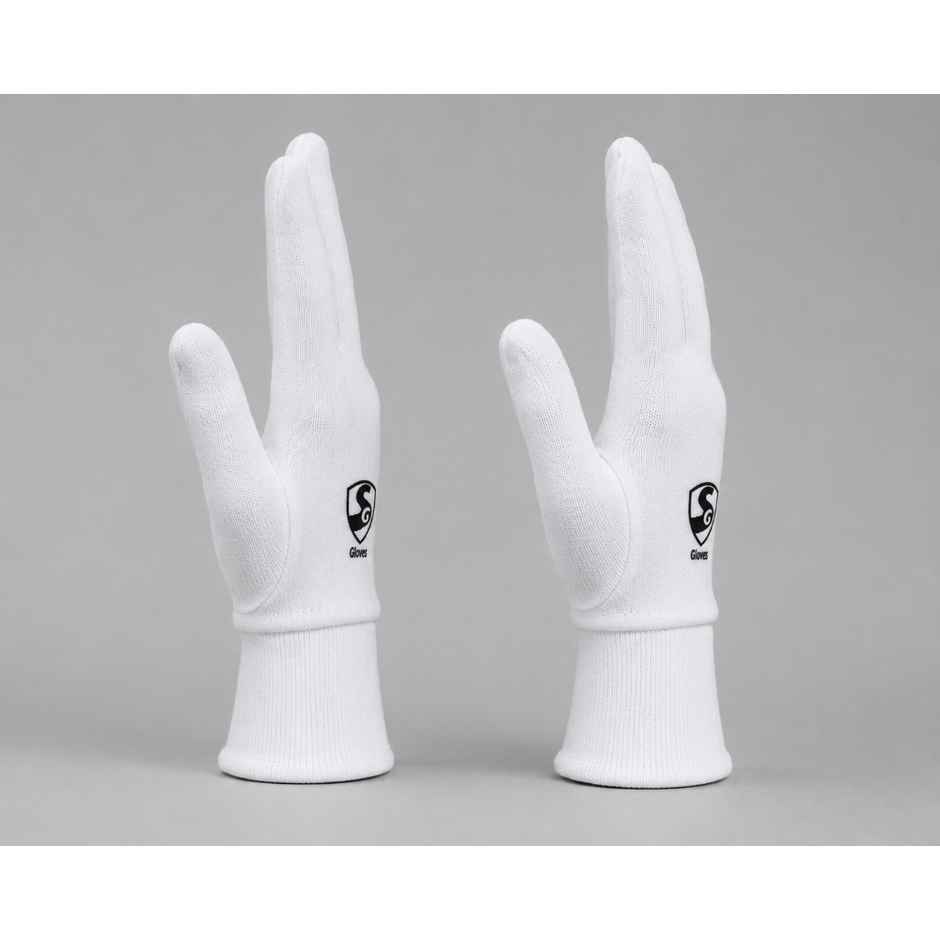 SG Club White Cotton Knit Gloves | Adult