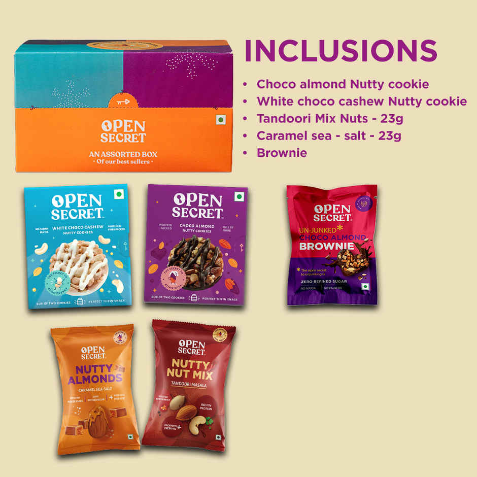Open Secret Chocolate Cookies, Flavoured Nuts and Brownie Gift Pack