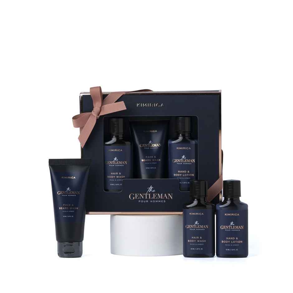 Kimirica Gentlemen Trio Gift Set | Grooming Set for Men | Shower Gel, Body lotion and Face wash