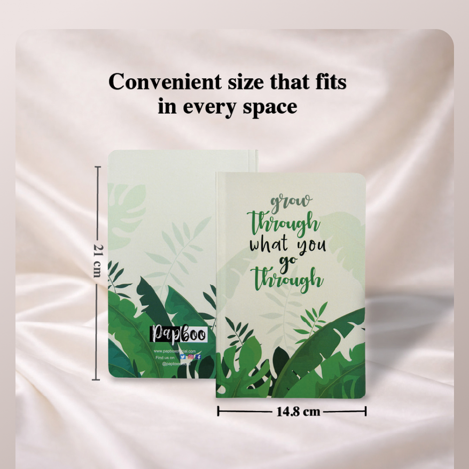 Papboo Ruled Soft Bound Notebook Matte Finished Cover, 120 Pages, 80 Gsm - Grow