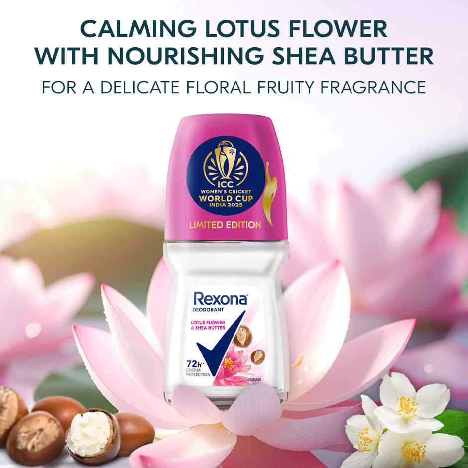 Rexona Antiperspirant Roll-on | Lotus Flower & Shea Butter 12-HAS & Glycerin