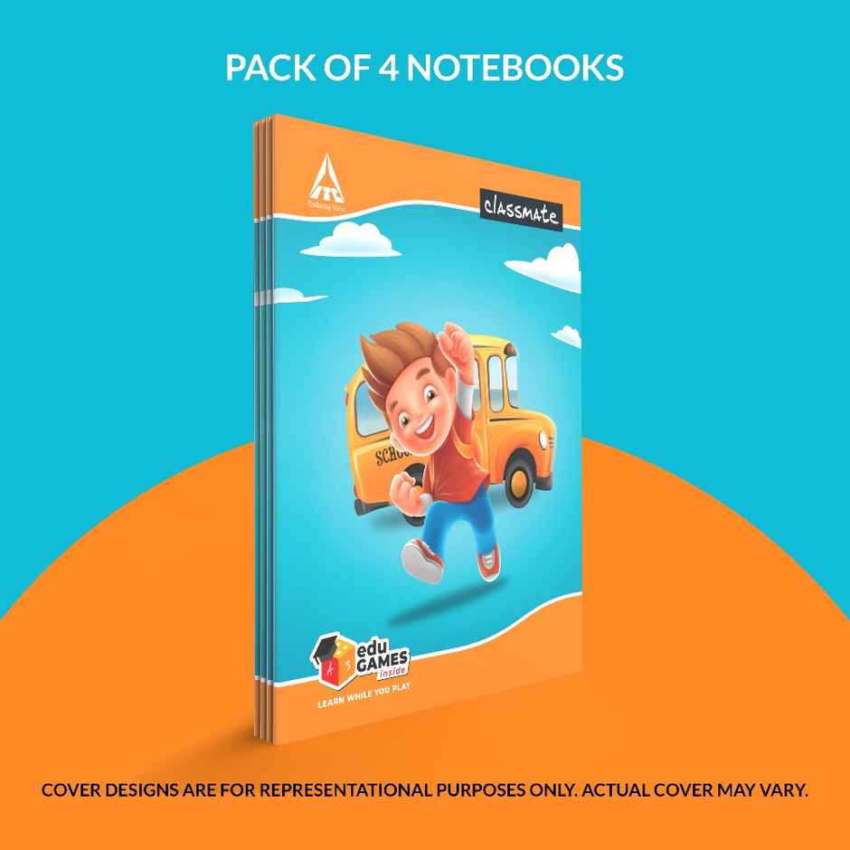 Classmate|Notebook|Soft Cover| Four lines with gap| B5| 240 x 180|172 pages