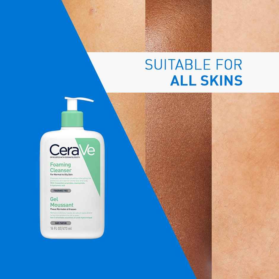 CeraVe Foaming Cleanser Face Wash For Oily Skin With Ceramides, Dermatologist Recommended