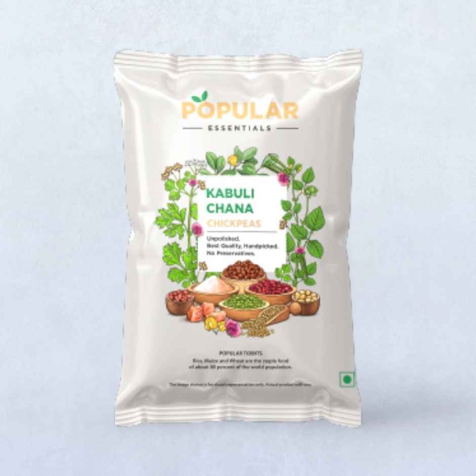 Popular Essentials Kabuli Chana Regular(500gms) & Popular Essentials Black Brown Chana (Un-Polished)(500gms) Combo