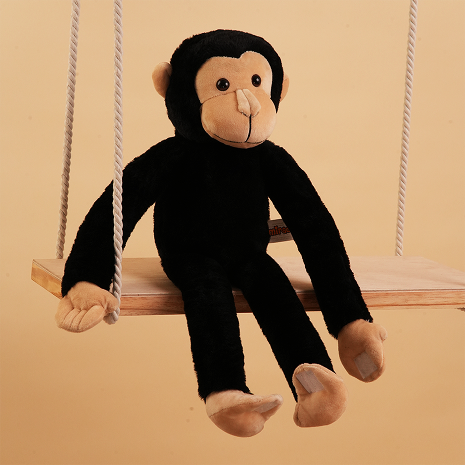 Mirada Black Hanging Monkey Soft Toy - 52Cm