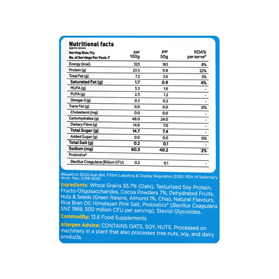 Yogabar 23 g High Protein Oats | Choco Almond | No Added Sugar 