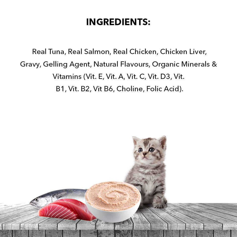 Active Kitten Wet Food, Real Tuna in Gravy, 8 Pouches (Buy 1 Get 1 Free)