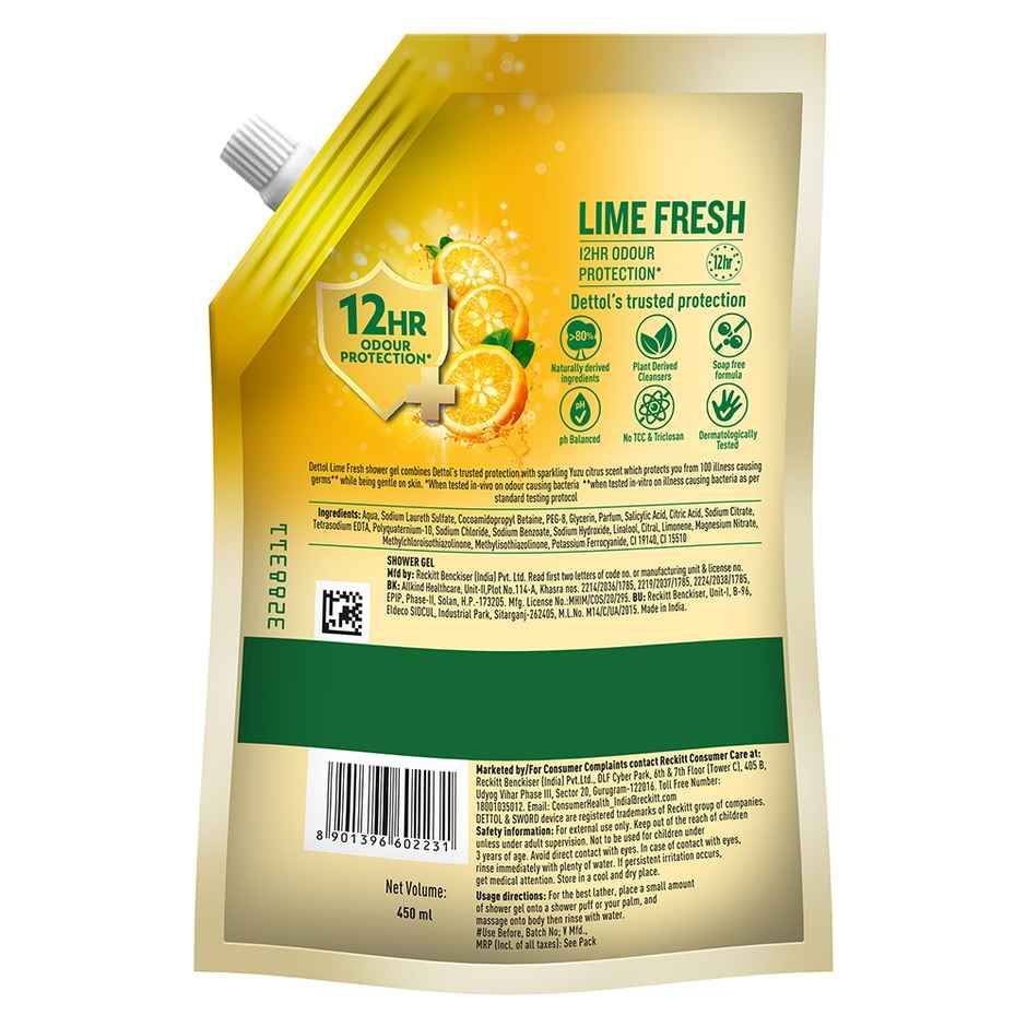 Dettol Body Wash and shower Gel,Lime Fresh Refill