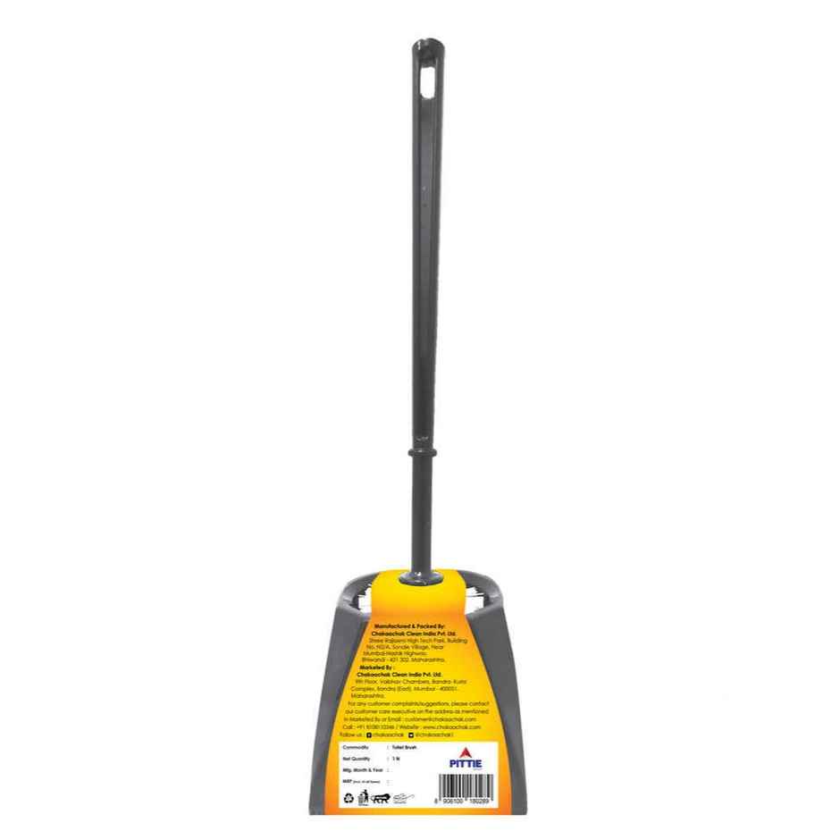 Chakaachak Glide | Toilet Brush with Container | Grey, Orange