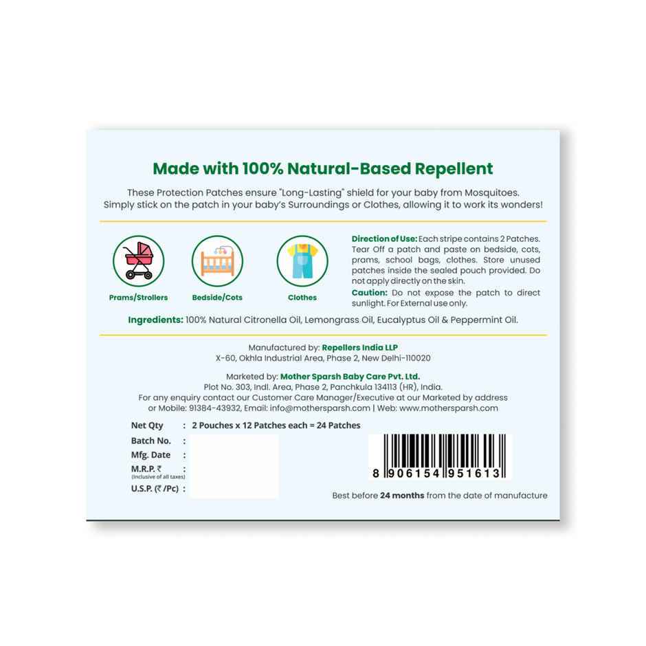 Mother Sparsh Natural Mosquito Repellant Patches