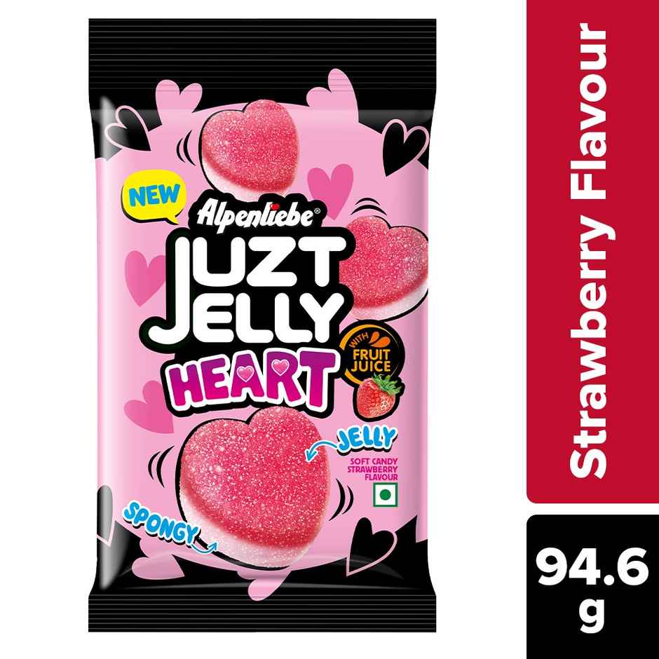 Alpenliebe Juzt Jelly Heart Strawberry Soft Candy with Fruit Juice Combo 