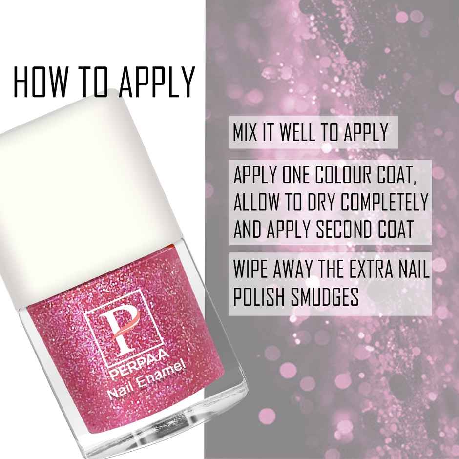 PERPAA Beauty Glitter Nail Paint | Pink Glitter
